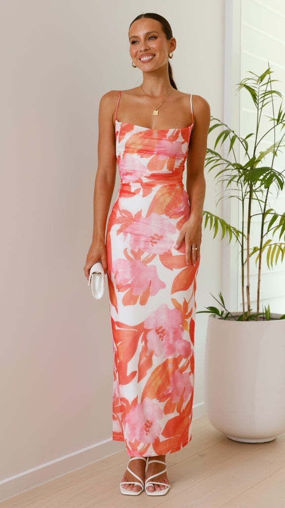 Printed Sleeveless Bodycon Strap Dress for Summer Events