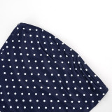 Women Polka Dot Print Strapless Top & Capri Pants Two Piece Set