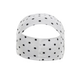 Women Polka Dot Print Hairband Halter Neck Lace-Up Backless Capri Jumpsuit