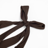 Women Knot Ring Tie Backless Dress
