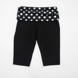 Women Patchwork Polka Dot Print Halter Neck Camisole & Ruched Waist Capri Pants Two Piece Set