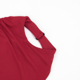 Women Fake Two-Piece Cross Hollow Out Sleeveless Bodycon Dress