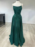 Women Strapless Shiny Evening Dress