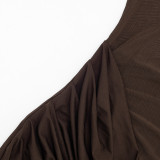 Women Summer Casual Sleeveless Ruched Mesh Strap Mini Dress