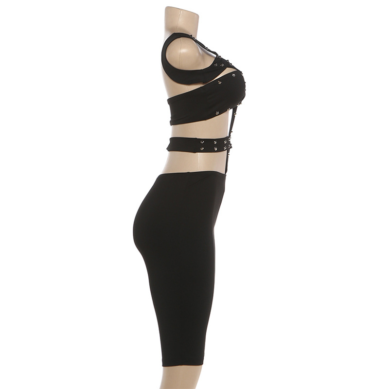 Rivet Hollow-Out Jumpsuit for Spring Club Nights