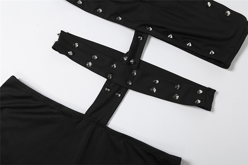 Rivet Hollow-Out Jumpsuit for Spring Club Nights
