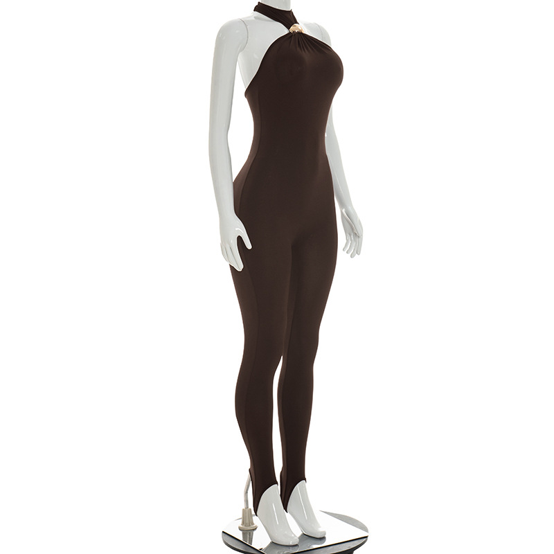 Sleeveless Slim Fit Jumpsuit for Spring Everyday Wear