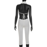 Women's Summer Droop Neck Backless Tie-Up Jumpsuit