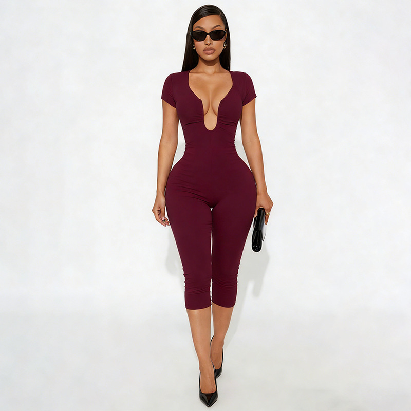 U-Neck Jumpsuit for Casual Evening Wear