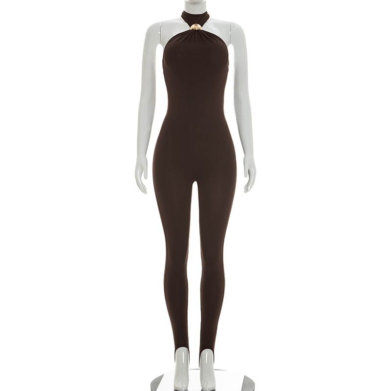 Sleeveless Slim Fit Jumpsuit for Spring Everyday Wear
