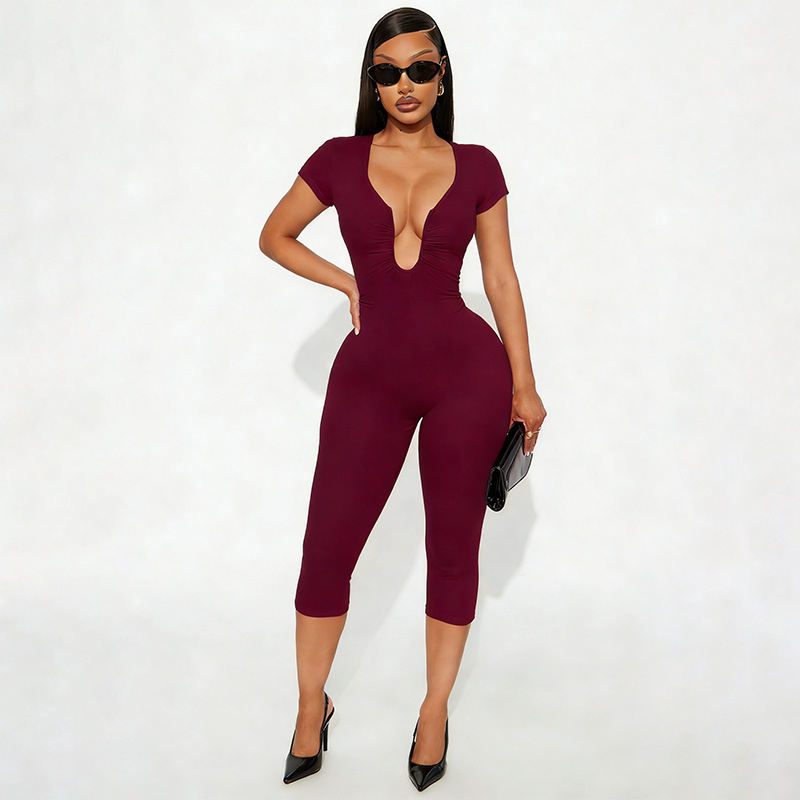U-Neck Jumpsuit for Casual Evening Wear