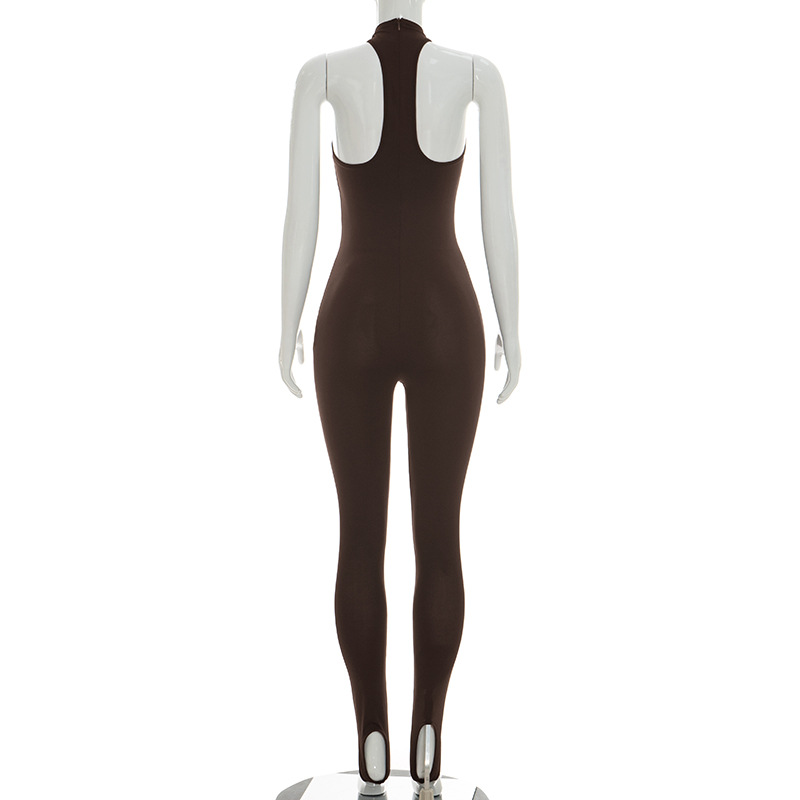 Sleeveless Slim Fit Jumpsuit for Spring Everyday Wear