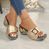 Plus Size Women's Platform Studded Sandals