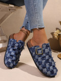 Plus Size Women's Plaid Platform Slippers