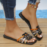 Plus Size Women's Woven Flat Sandals