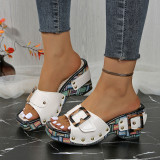 Plus Size Women's Platform Studded Sandals