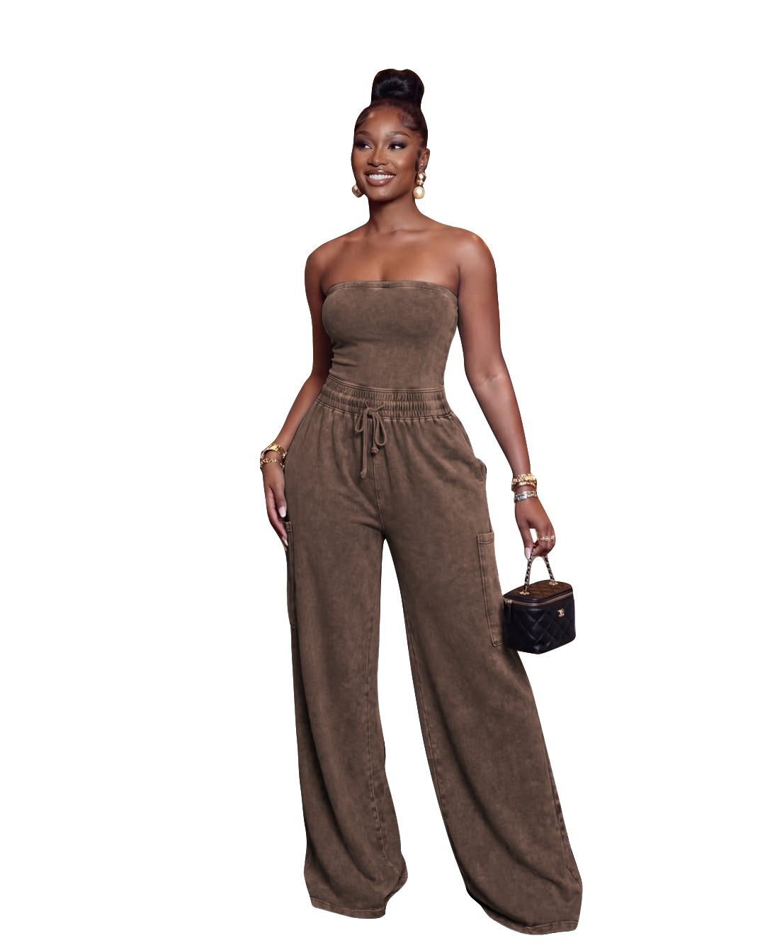 Strapless Wide-Leg Jumpsuit for Casual Summer Days