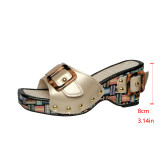 Plus Size Women's Platform Studded Sandals