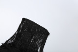 Summer Women's Lace Patchwork Off Shoulder Low Back Long Dress