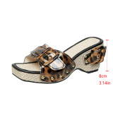 Plus Size Women's Platform Studded Sandals