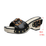 Plus Size Women's Platform Studded Sandals