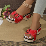 Plus Size Women's Platform Studded Sandals