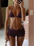 Summer Women's Polka Dot Bikini Three-Piece Set