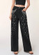Women's Beaded Denim Straight Leg Jeans