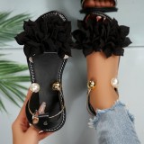 Plus Size Women's Pearl Slip-On Sandals