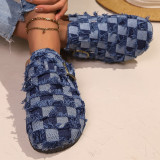 Plus Size Women's Plaid Platform Slippers