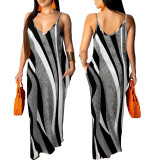 Summer Women's Loose Sleeveless V-Neck Strap Dress