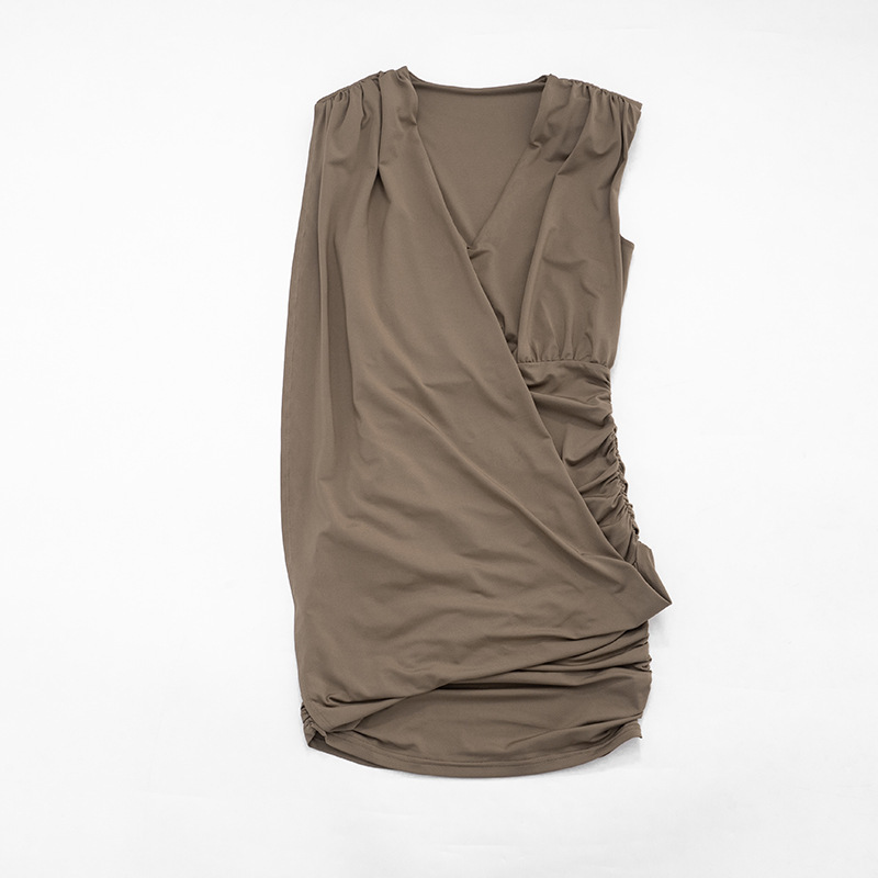 Solid Sleeveless Mini Dress for Summer Casual Outings