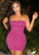 Summer Women's Polka Dot Strapless Bodycon Mini Dress