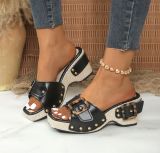 Plus Size Women's Platform Studded Sandals
