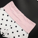 Summer Women's Sweet Polka Dot Halter Neck Tight Shorts Set