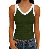Summer Women's V-Neck Sleeveless Knitted Tank Top