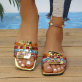 Plus Size Women's Woven Flat Sandals