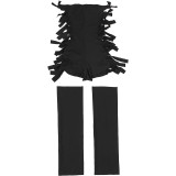 Summer Women's Strapless Lace-Up Hollow Jumpsuit Set