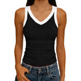 Summer Women's V-Neck Sleeveless Knitted Tank Top