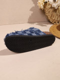 Plus Size Women's Plaid Platform Slippers