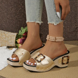 Plus Size Women's Platform Studded Sandals