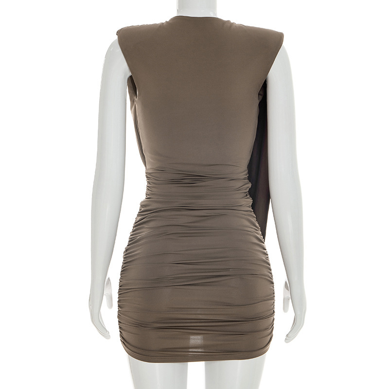 Solid Sleeveless Mini Dress for Summer Casual Outings