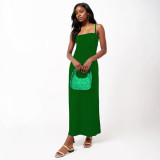 Summer Women's Solid Color Strap Fashion Dress