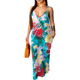 Summer Women's Loose Sleeveless V-Neck Strap Dress