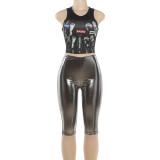 Summer Women's Street Style Sleeveless Slim Fit Pants Set