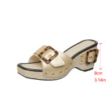 Plus Size Women's Platform Studded Sandals