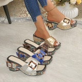 Plus Size Women's Platform Studded Sandals