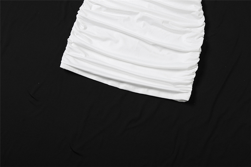Solid Ruched Hollow-Out Bodycon Dress for Summer Evenings