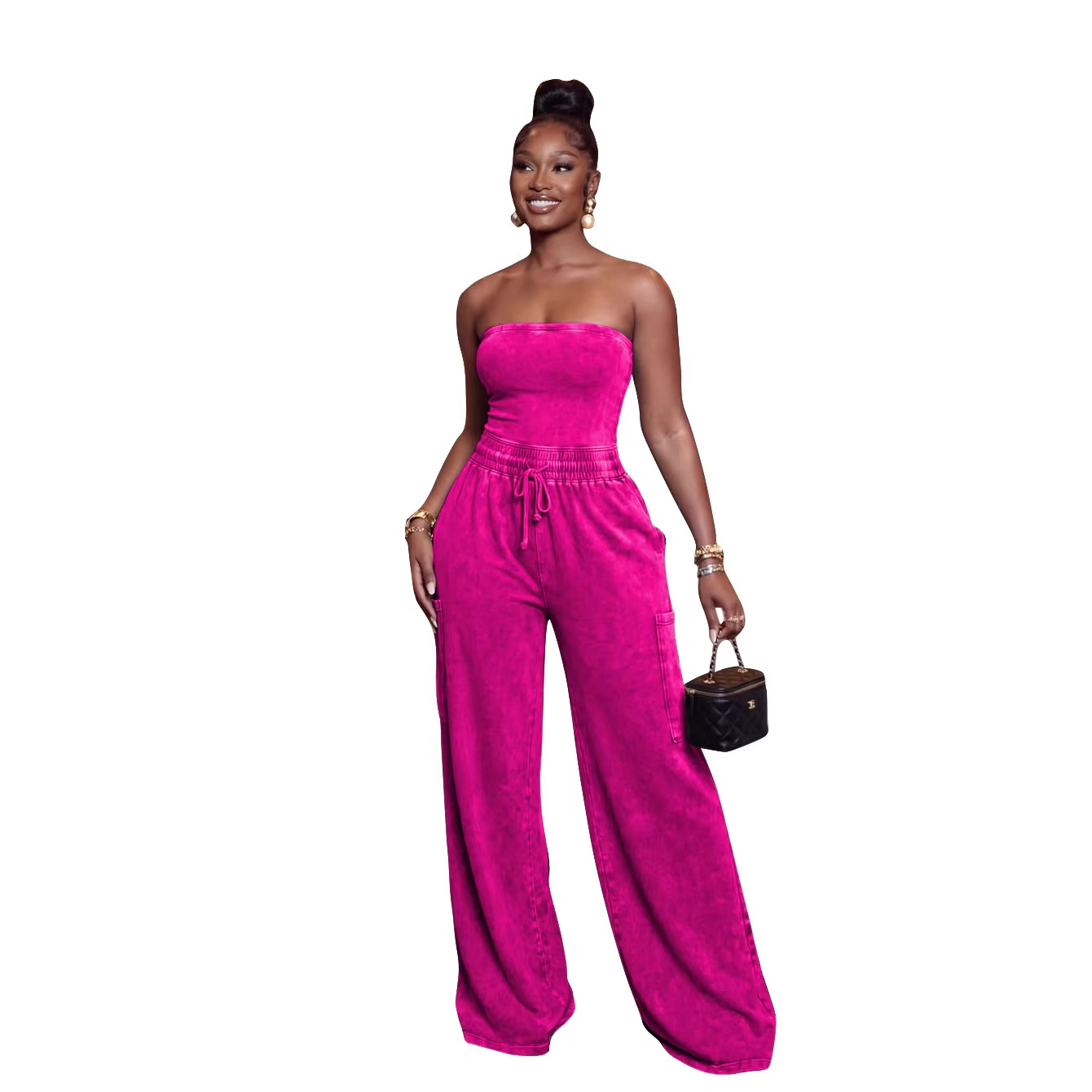 Strapless Wide-Leg Jumpsuit for Casual Summer Days