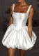Women's Strap Puffy Mini Dress（Processing time need 3-6 days）